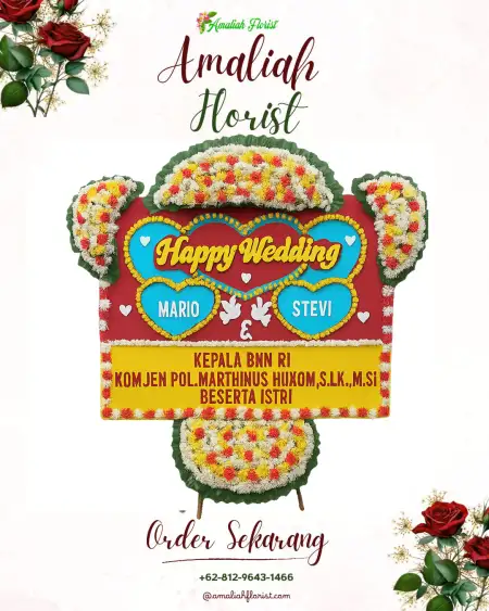 Papan Bunga Pernikahan Bangunsari
